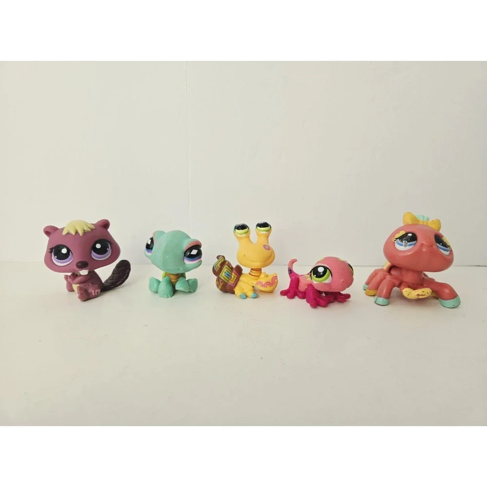 Littlest Pet Shop figure lot 522 turtle 1455 lizard 1008 crab 1410 beaver 2124